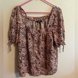 Angels Pink and Blue Paisley Top Size 1X